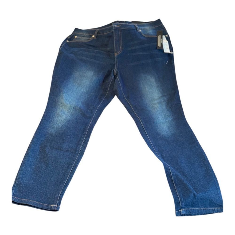 New Tahari Kelly Mid Rise skinny Blue Jeans size 16 W
